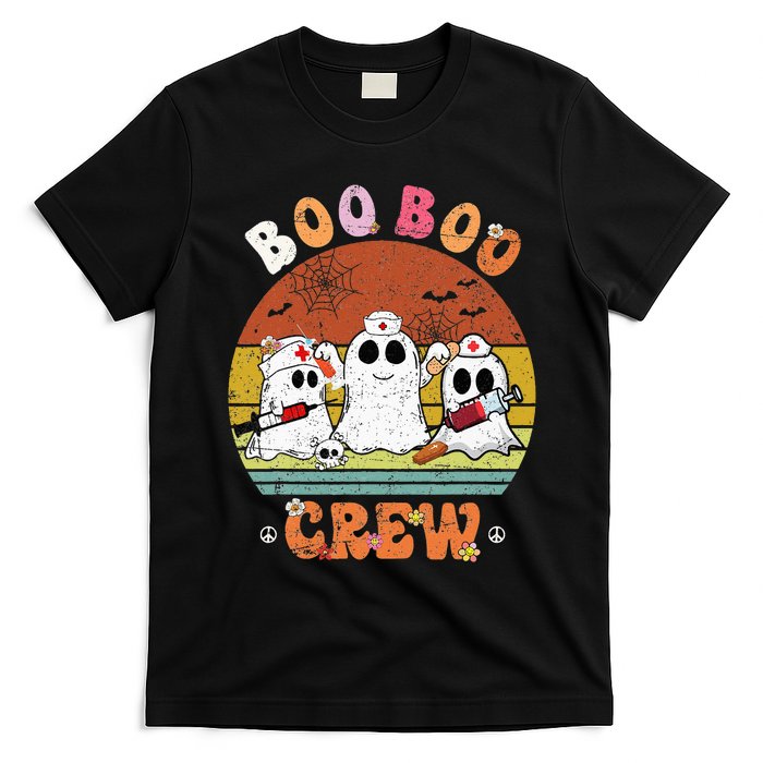 Boo Boo Crew Nurse Ghost Funny Halloween Costume Matching T-Shirt