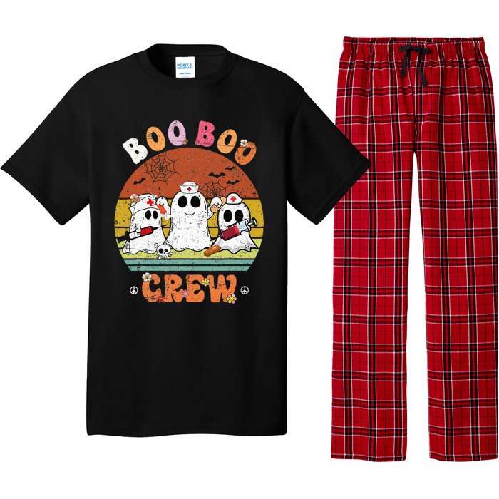 Boo Boo Crew Nurse Ghost Funny Halloween Costume Matching Pajama Set