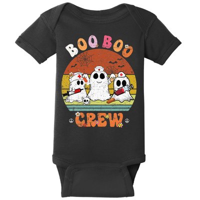 Boo Boo Crew Nurse Ghost Funny Halloween Costume Matching Baby Bodysuit