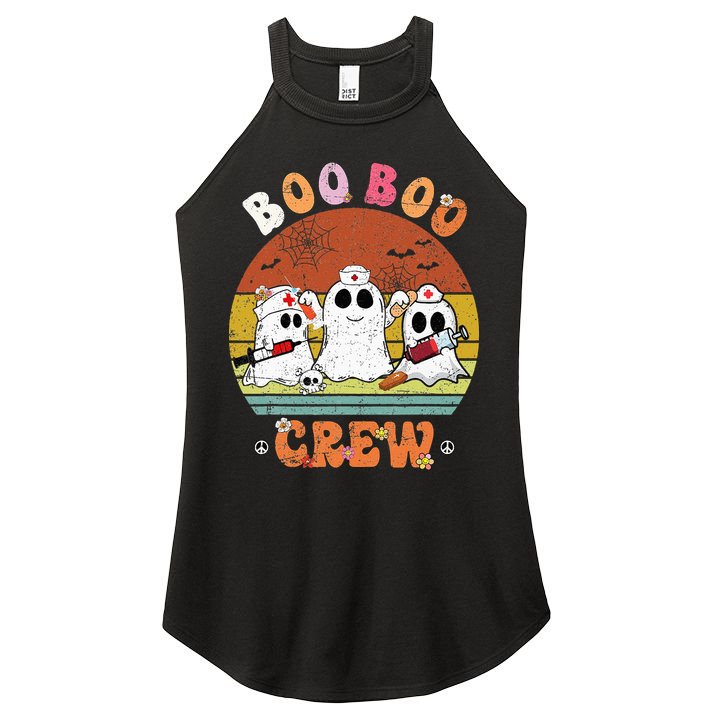 Boo Boo Crew Nurse Ghost Funny Halloween Costume Matching Women's Perfect Tri Rocker Tank