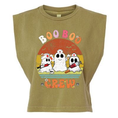 Boo Boo Crew Nurse Ghost Funny Halloween Costume Matching Garment-Dyed Women's Muscle Tee