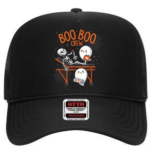 Boo Boo Crew Ghost Doctor Paramedic Emt Nurse Halloween High Crown Mesh Back Trucker Hat