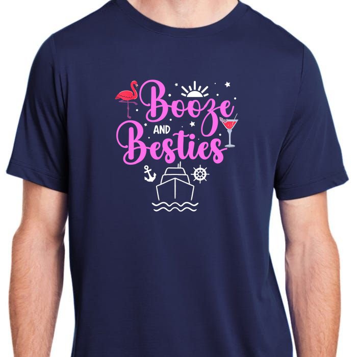 Booze Besties Cruise Vacation Girl Trip Weekend BFF Adult ChromaSoft Performance T-Shirt