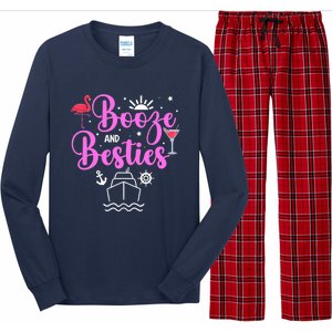 Booze Besties Cruise Vacation Girl Trip Weekend BFF Long Sleeve Pajama Set