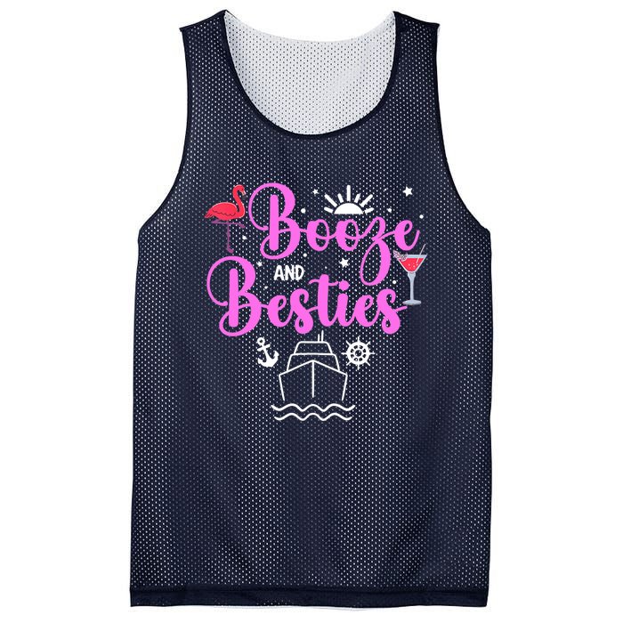 Booze Besties Cruise Vacation Girl Trip Weekend BFF Mesh Reversible Basketball Jersey Tank