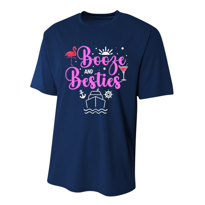 Booze Besties Cruise Vacation Girl Trip Weekend BFF Performance Sprint T-Shirt