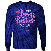 Booze Besties Cruise Vacation Girl Trip Weekend BFF Tie-Dye Long Sleeve Shirt