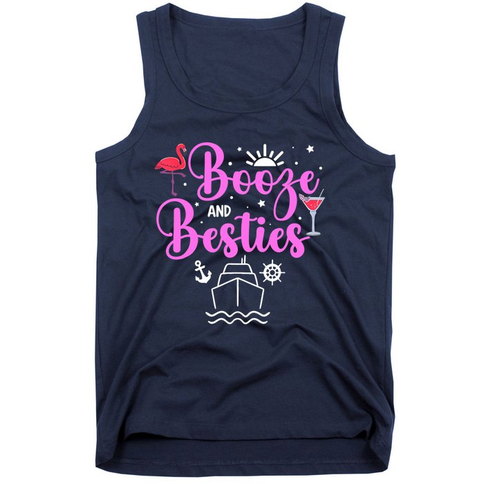 Booze Besties Cruise Vacation Girl Trip Weekend BFF Tank Top