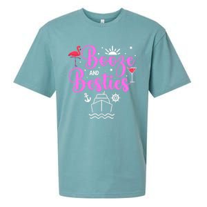 Booze Besties Cruise Vacation Girl Trip Weekend BFF Sueded Cloud Jersey T-Shirt