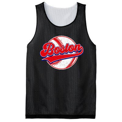 Boston Baseball Cityscape Distressed Women Mesh Reversible Basketball Jersey Tank