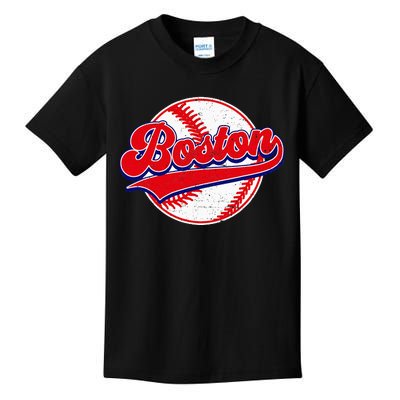 Boston Baseball Cityscape Distressed Women Kids T-Shirt