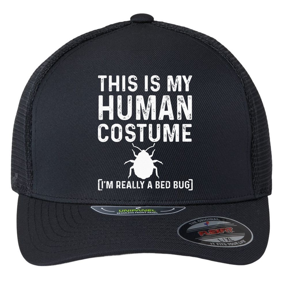 Bed Bug Costume Parasite Hunter Funny Flexfit Unipanel Trucker Cap