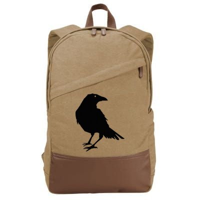 Beautiful Black Crow Raven Bird Silhouette Sweater Cotton Canvas Backpack