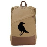 Beautiful Black Crow Raven Bird Silhouette Sweater Cotton Canvas Backpack