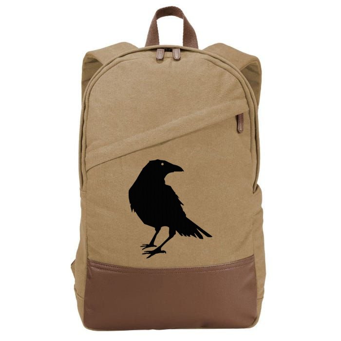 Beautiful Black Crow Raven Bird Silhouette Sweater Cotton Canvas Backpack