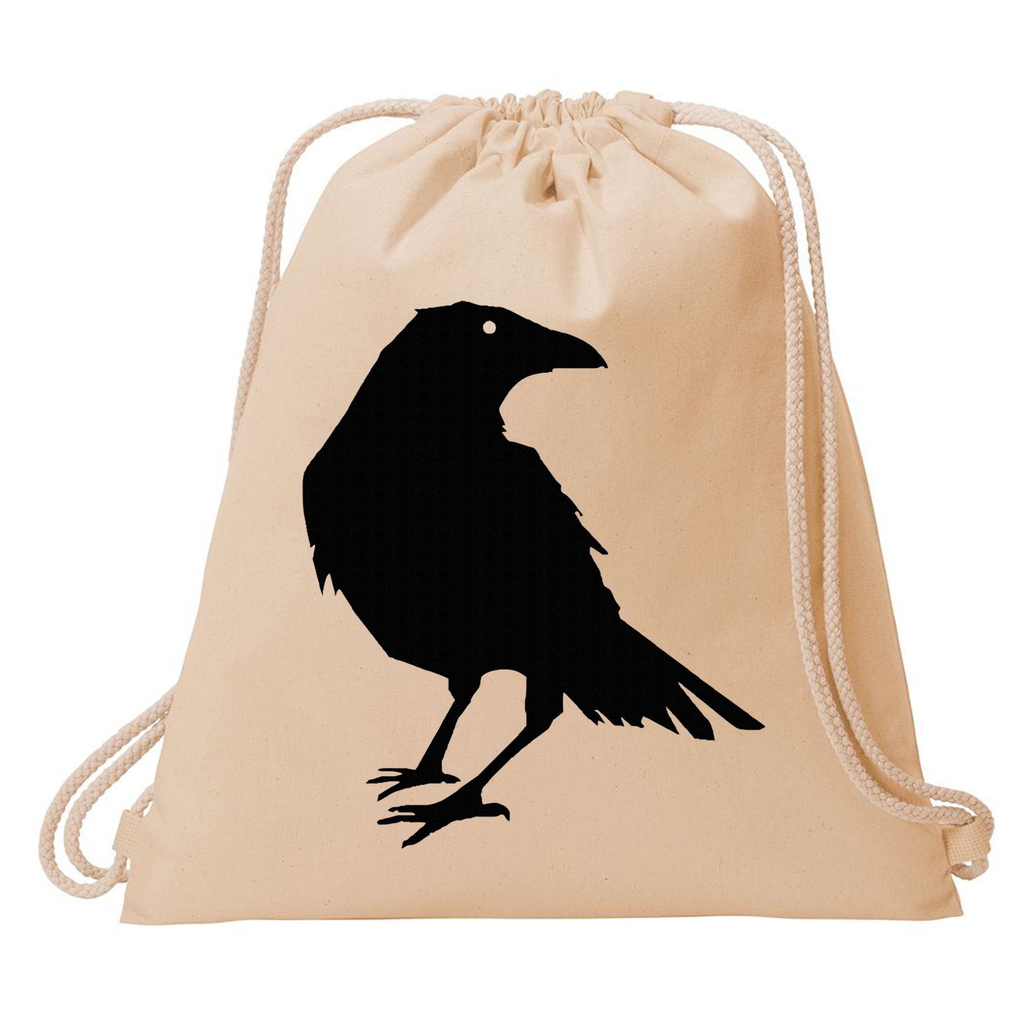 Beautiful Black Crow Raven Bird Silhouette Sweater Drawstring Bag