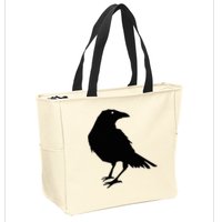 Beautiful Black Crow Raven Bird Silhouette Sweater Zip Tote Bag