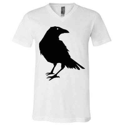 Beautiful Black Crow Raven Bird Silhouette Sweater V-Neck T-Shirt