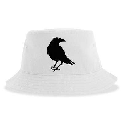 Beautiful Black Crow Raven Bird Silhouette Sweater Sustainable Bucket Hat
