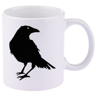 Beautiful Black Crow Raven Bird Silhouette Sweater 11oz C Handle Ceramic Mug