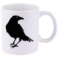 Beautiful Black Crow Raven Bird Silhouette Sweater 11oz C Handle Ceramic Mug
