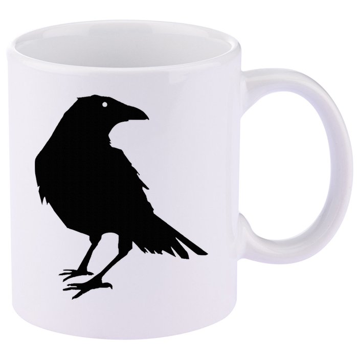 Beautiful Black Crow Raven Bird Silhouette Sweater 11oz C Handle Ceramic Mug