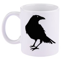 Beautiful Black Crow Raven Bird Silhouette Sweater 11oz C Handle Ceramic Mug