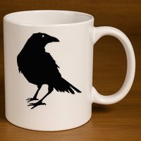 Beautiful Black Crow Raven Bird Silhouette Sweater 11oz C Handle Ceramic Mug