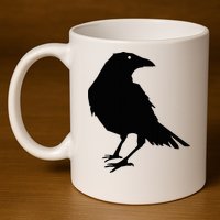 Beautiful Black Crow Raven Bird Silhouette Sweater 11oz C Handle Ceramic Mug