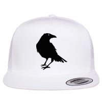 Beautiful Black Crow Raven Bird Silhouette Sweater Flat Bill Trucker Hat
