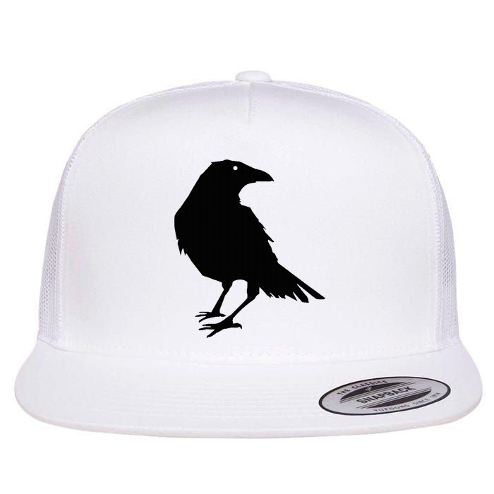 Beautiful Black Crow Raven Bird Silhouette Sweater Flat Bill Trucker Hat