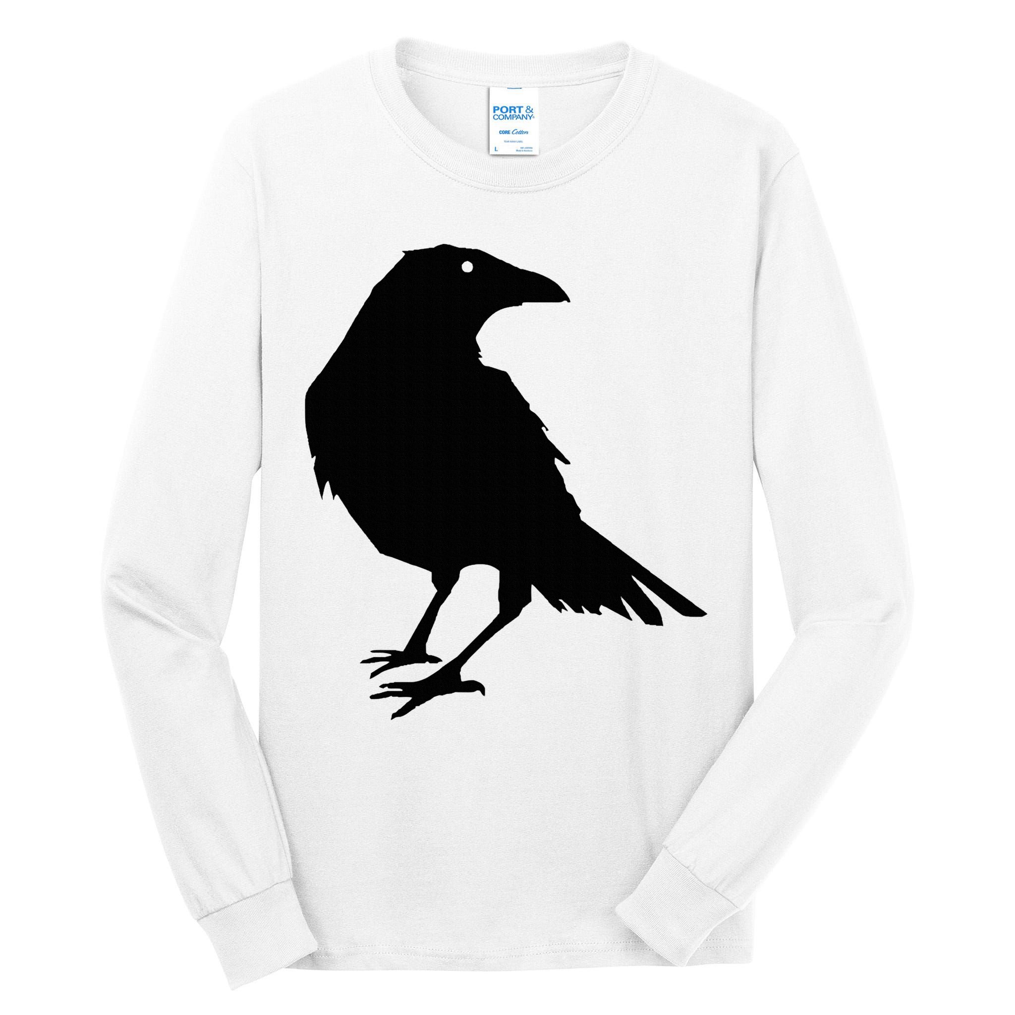 Beautiful Black Crow Raven Bird Silhouette Sweater Tall Long Sleeve T-Shirt