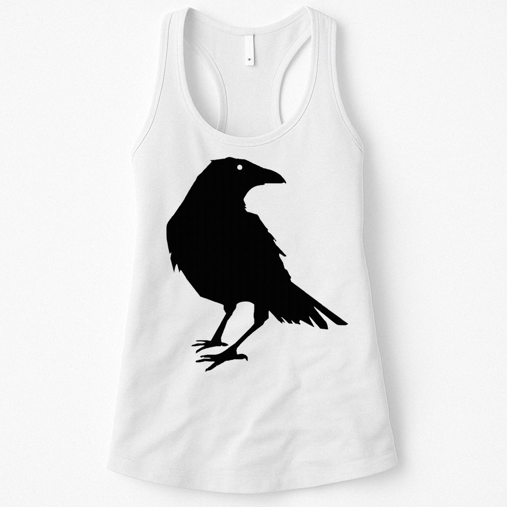 Beautiful Black Crow Raven Bird Silhouette Sweater Womens Tank Top