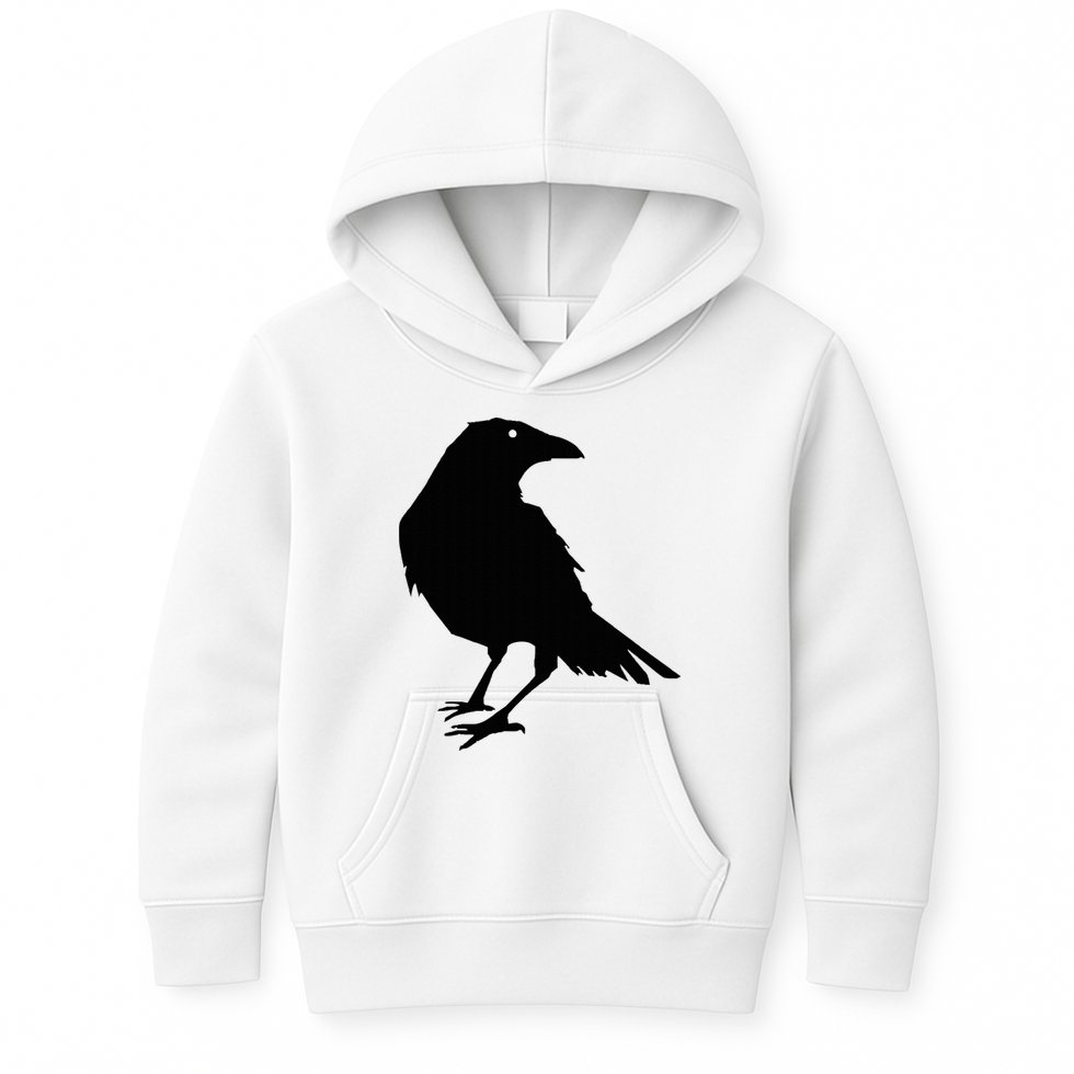 Beautiful Black Crow Raven Bird Silhouette Sweater Kids Hoodie