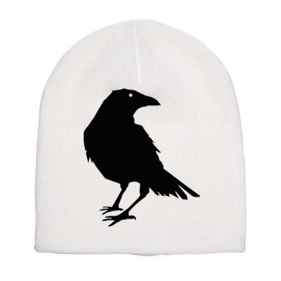 Beautiful Black Crow Raven Bird Silhouette Sweater Short Acrylic Beanie