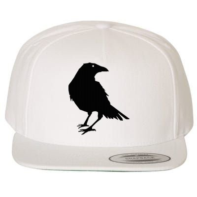Beautiful Black Crow Raven Bird Silhouette Sweater Wool Snapback Cap
