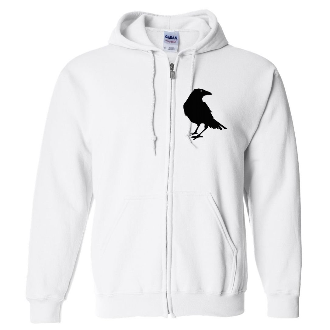 Beautiful Black Crow Raven Bird Silhouette Sweater Full Zip Hoodie