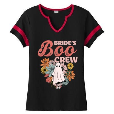 BrideS Boo Crew Floral Ghost Wedding Bachelorette Halloween Ladies Halftime Notch Neck Tee