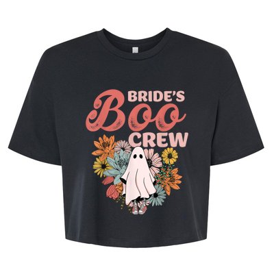 BrideS Boo Crew Floral Ghost Wedding Bachelorette Halloween Bella+Canvas Jersey Crop Tee