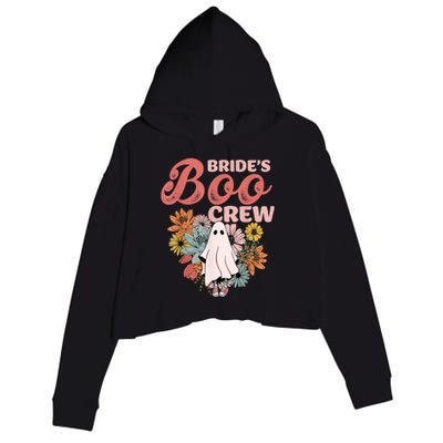 BrideS Boo Crew Floral Ghost Wedding Bachelorette Halloween Crop Fleece Hoodie