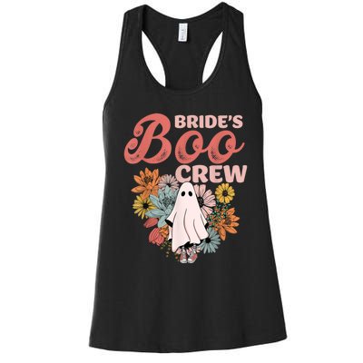 BrideS Boo Crew Floral Ghost Wedding Bachelorette Halloween Women's Racerback Tank