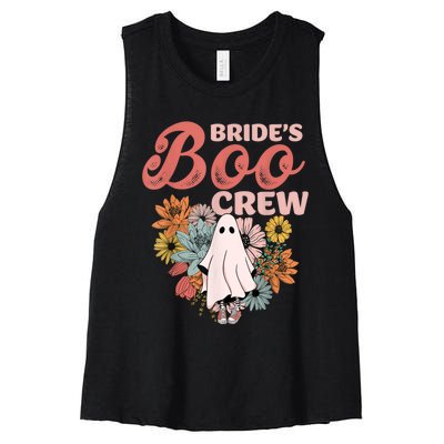 BrideS Boo Crew Floral Ghost Wedding Bachelorette Halloween Women's Racerback Cropped Tank