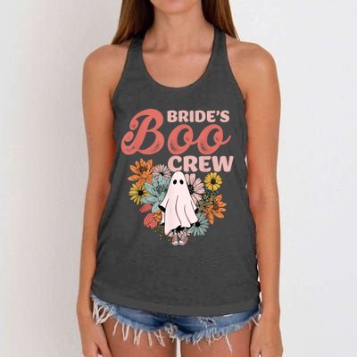 BrideS Boo Crew Floral Ghost Wedding Bachelorette Halloween Women's Knotted Racerback Tank