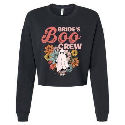 BrideS Boo Crew Floral Ghost Wedding Bachelorette Halloween Cropped Pullover Crew