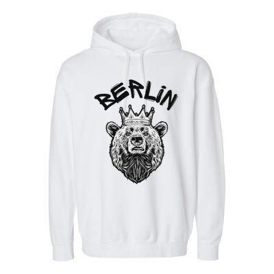 Berliner Bear Crown Berlin Graffiti City Vibes Art Garment-Dyed Fleece Hoodie