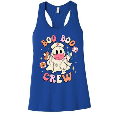 Boo Boo Crew Nurse Gift Funny Ghost Retro Halloween Nurse Gift Women's Racerback Tank