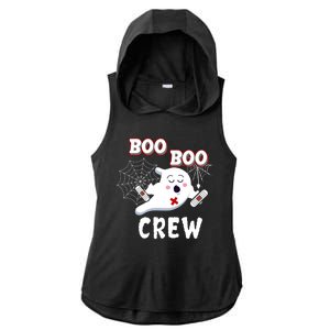 Boo Boo Crew Cute Nurse Ghost Ladies PosiCharge Tri-Blend Wicking Draft Hoodie Tank