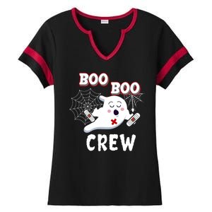 Boo Boo Crew Cute Nurse Ghost Ladies Halftime Notch Neck Tee