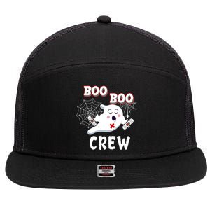 Boo Boo Crew Cute Nurse Ghost 7 Panel Mesh Trucker Snapback Hat