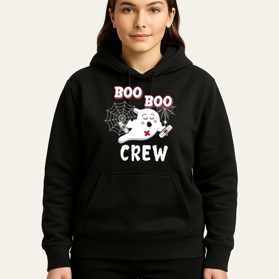Boo Boo Crew Cute Nurse Ghost Hoodie